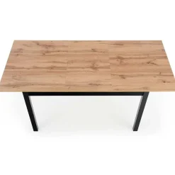 Garnero Arredamenti Tavoli Da Pranzo|Tavoli Allungabili-Tavolo 124/168cm allungabile moderno rovere wotan nero Sabo