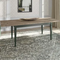Garnero Arredamenti Tavoli In Legno|Tavoli Da Pranzo-Tavolo 160/200/240cm allungabile moderno scuro quercia Texel Verde