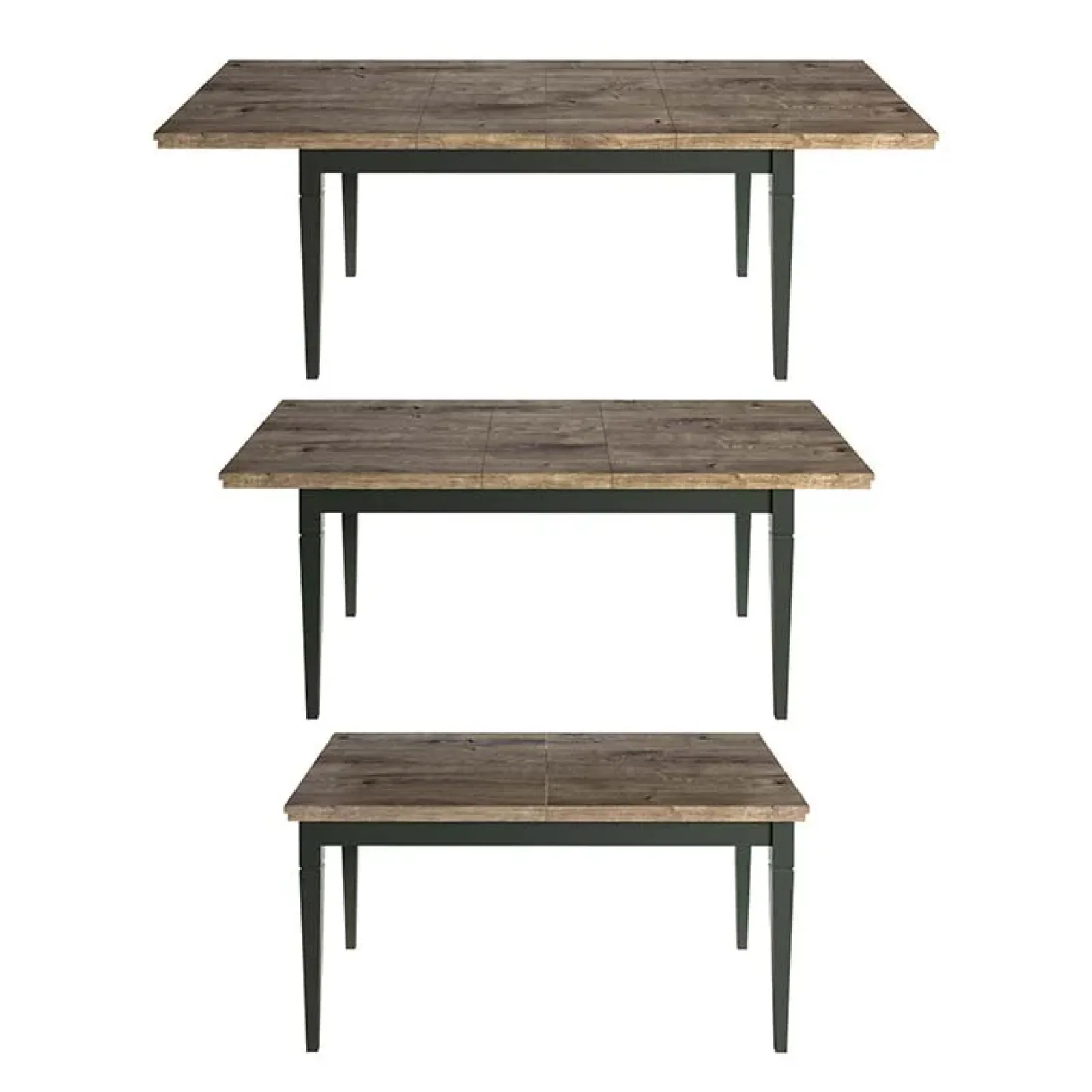 Garnero Arredamenti Tavoli In Legno|Tavoli Da Pranzo-Tavolo 160/200/240cm allungabile moderno scuro quercia Texel Verde