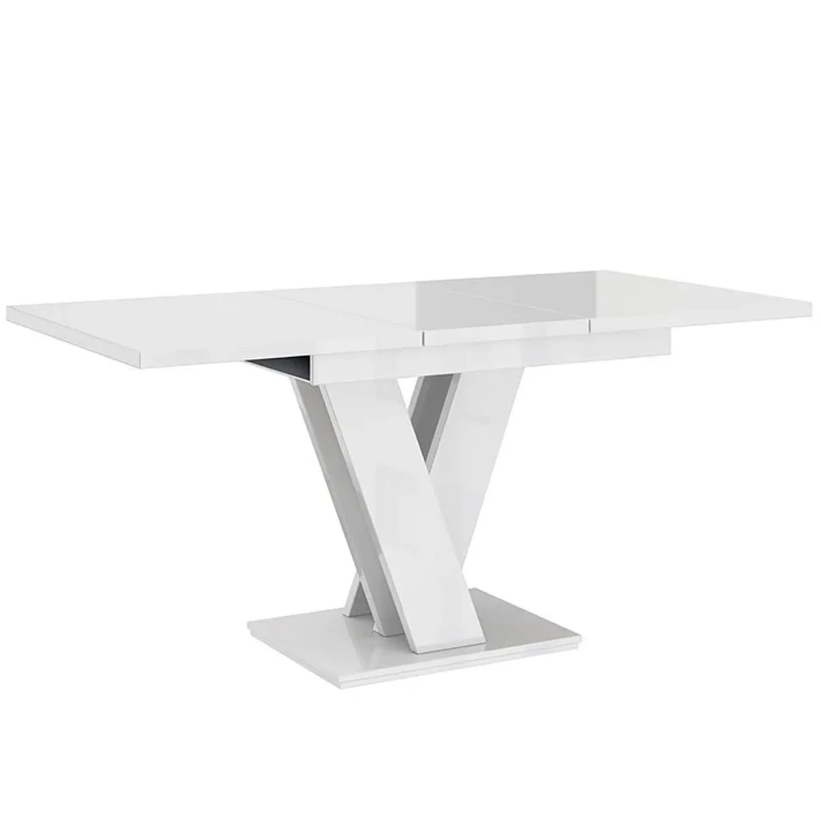 Garnero Arredamenti Tavoli Da Pranzo|Tavoli Allungabili-Tavolo 120/160cm allungabile moderno Coroline Bianco Lucido