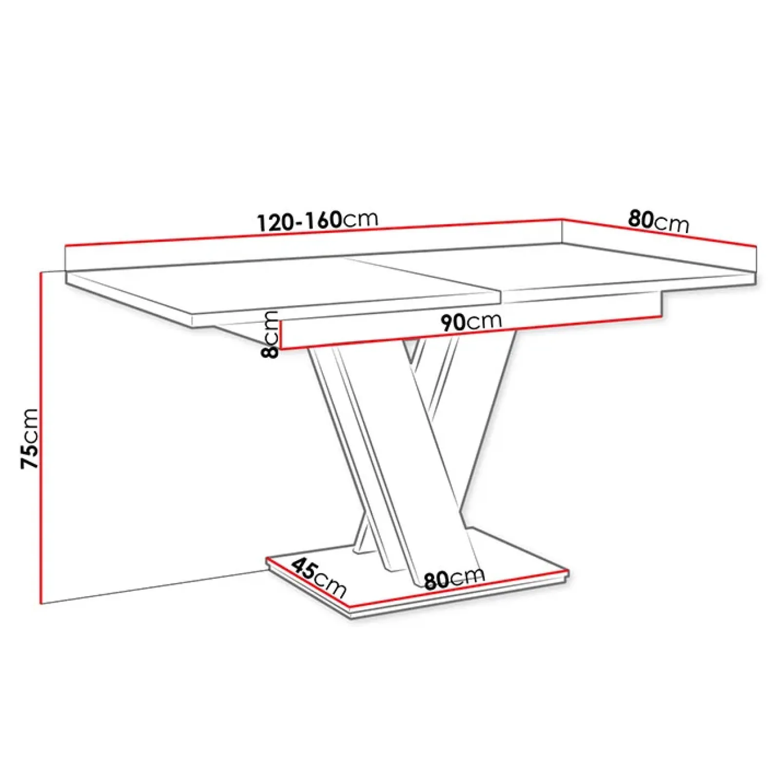 Garnero Arredamenti Tavoli Da Pranzo|Tavoli Allungabili-Tavolo 120/160cm allungabile moderno Coroline Bianco Lucido