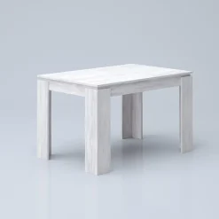 Garnero Arredamenti Tavoli Da Pranzo|Tavoli Allungabili-Tavolo 120/160cm allungabile moderno legno Atena Bianco Frassinato