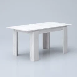 Garnero Arredamenti Tavoli Da Pranzo|Tavoli Allungabili-Tavolo 120/160cm allungabile moderno legno Atena Bianco Frassinato