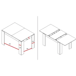 Garnero Arredamenti Tavoli Da Pranzo|Tavoli Allungabili-Tavolo 120/160cm allungabile moderno legno Atena Bianco Frassinato