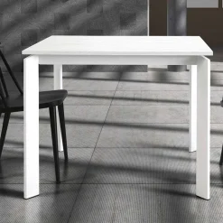 Garnero Arredamenti Tavoli Da Pranzo|Tavoli Allungabili-Tavolo 90/150cm allungabile moderno bianco frassinato Dylan Gihome®