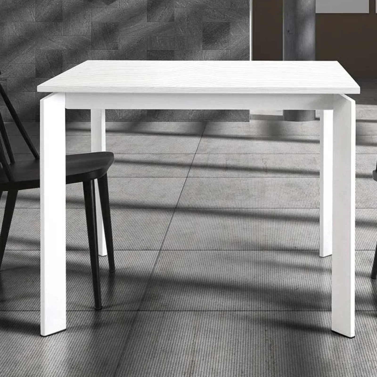 Garnero Arredamenti Tavoli Da Pranzo|Tavoli Allungabili-Tavolo 90/150cm allungabile moderno bianco frassinato Dylan Gihome®