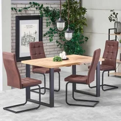 Garnero Arredamenti Tavoli In Legno|Tavoli Da Pranzo-Tavolo 135/185cm allungabile rovere miele nodato nero Murten