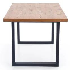 Garnero Arredamenti Tavoli In Legno|Tavoli Da Pranzo-Tavolo 160/250cm allungabile rovere nodato acciaio nero Cardiff
