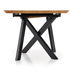 Garnero Arredamenti Tavoli In Legno|Tavoli Da Pranzo-Tavolo 160/200cm allungabile rovere acciaio nero Papavero Gihome®