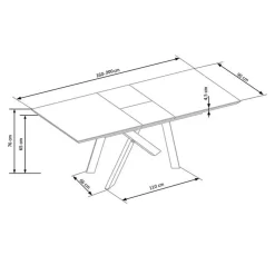 Garnero Arredamenti Tavoli In Legno|Tavoli Da Pranzo-Tavolo 160/200cm allungabile rovere acciaio nero Papavero Gihome®