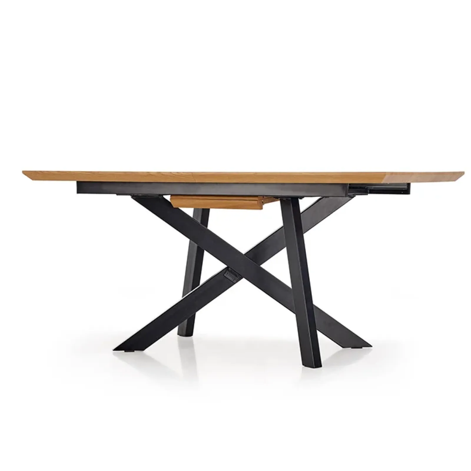 Garnero Arredamenti Tavoli In Legno|Tavoli Da Pranzo-Tavolo 160/200cm allungabile rovere acciaio nero Papavero Gihome®