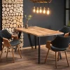 Garnero Arredamenti Tavoli In Legno|Tavoli Da Pranzo-Tavolo 150/210cm allungabile rovere naturale nero Locarno