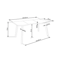 Garnero Arredamenti Tavoli In Legno|Tavoli Da Pranzo-Tavolo 150/210cm allungabile rovere naturale nero Locarno