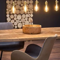 Garnero Arredamenti Tavoli In Legno|Tavoli Da Pranzo-Tavolo 150/210cm allungabile rovere naturale nero Locarno