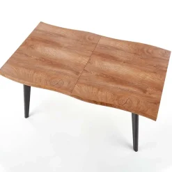 Garnero Arredamenti Tavoli In Legno|Tavoli Da Pranzo-Tavolo 150/210cm allungabile rovere naturale nero Locarno