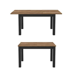 Garnero Arredamenti Tavoli In Legno|Tavoli Da Pranzo-Tavolo 130/175cm allungabile soggiorno quercia nero opaco Nebraska
