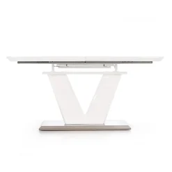 Garnero Arredamenti Tavoli Da Pranzo|Tavoli Allungabili-Tavolo 160/220cm bianco lucido Gerbera Gihome® da pranzo allungabile