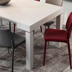 Garnero Arredamenti Consolle Allungabili|Consolle Allungabile-Tavolo 50/300cm consolle allungabile bianco frassino Pandora 110 Gihome® Bianco Opaco