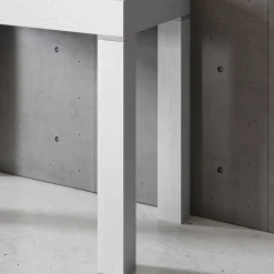 Garnero Arredamenti Consolle Allungabili|Consolle Allungabile-Tavolo 50/300cm consolle allungabile bianco frassino Pandora 110 Gihome® Bianco Opaco