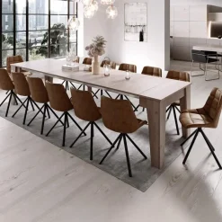 Garnero Arredamenti Consolle Allungabili|Consolle Allungabile-Tavolo 54/306cm consolle allungabile Grace Gihome® Rovere Scuro