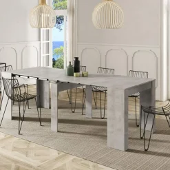 Garnero Arredamenti Consolle Allungabili|Consolle Allungabile-Tavolo 51/237cm consolle allungabile grigio cemento Fox Gihome®