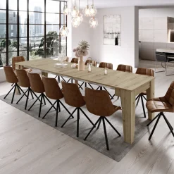 Garnero Arredamenti Consolle Allungabili|Consolle Allungabile-Tavolo 54/306cm consolle allungabile Grace Gihome® Rovere Chiaro