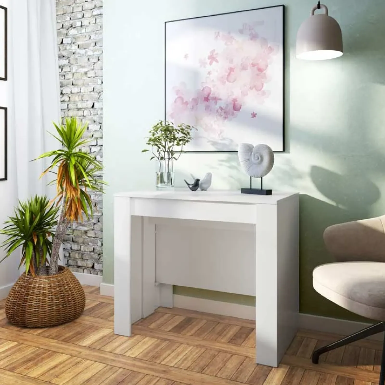 Garnero Arredamenti Consolle Allungabili|Consolle Allungabile-Tavolo 51/237cm consolle allungabile moderno bianco lucido Demetra