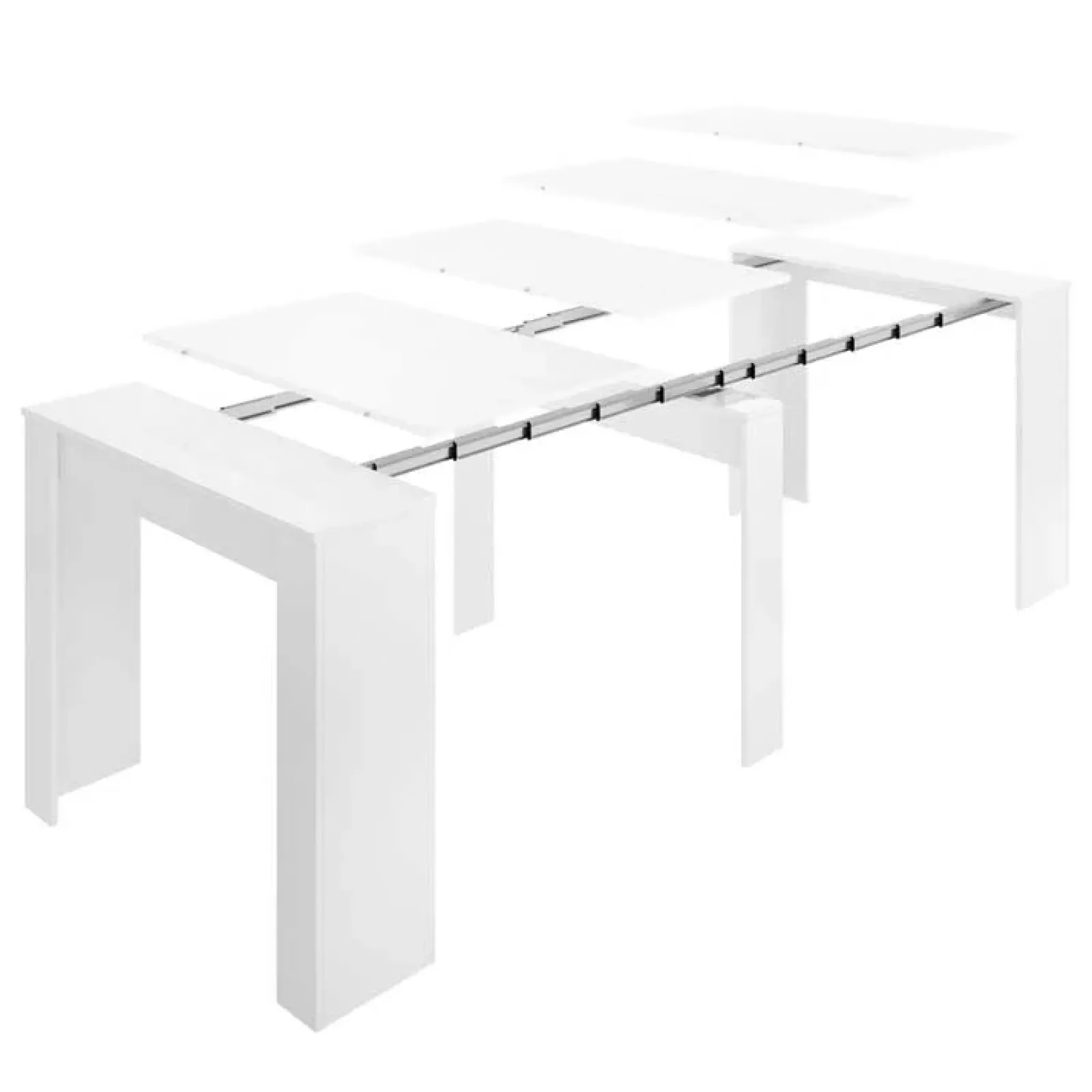 Garnero Arredamenti Consolle Allungabili|Consolle Allungabile-Tavolo 51/237cm consolle allungabile moderno bianco lucido Demetra