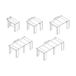 Garnero Arredamenti Consolle Allungabili|Consolle Allungabile-Tavolo 51/237cm consolle allungabile moderno bianco lucido Demetra