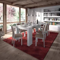 Garnero Arredamenti Consolle Allungabili|Consolle Allungabile-Tavolo 51/237cm consolle allungabile moderno bianco lucido Demetra