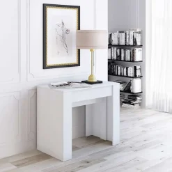 Garnero Arredamenti Consolle Allungabili|Consolle Allungabile-Tavolo 52/238cm consolle allungabile moderno Virginia Bianco Opaco