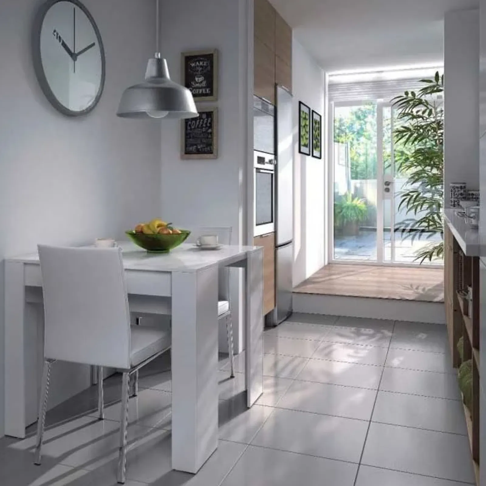 Garnero Arredamenti Consolle Allungabili|Consolle Allungabile-Tavolo 52/238cm consolle allungabile moderno Virginia Bianco Opaco