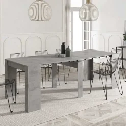Garnero Arredamenti Consolle Allungabili|Consolle Allungabile-Tavolo 52/238cm consolle allungabile grigio Virginia Cemento