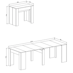 Garnero Arredamenti Consolle Allungabili|Consolle Allungabile-Tavolo 52/238cm consolle allungabile moderno Virginia Rovere Rustico