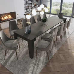 Garnero Arredamenti Consolle Allungabili|Consolle Allungabile-Tavolo 54/306cm consolle allungabile Grace Gihome® Ossido