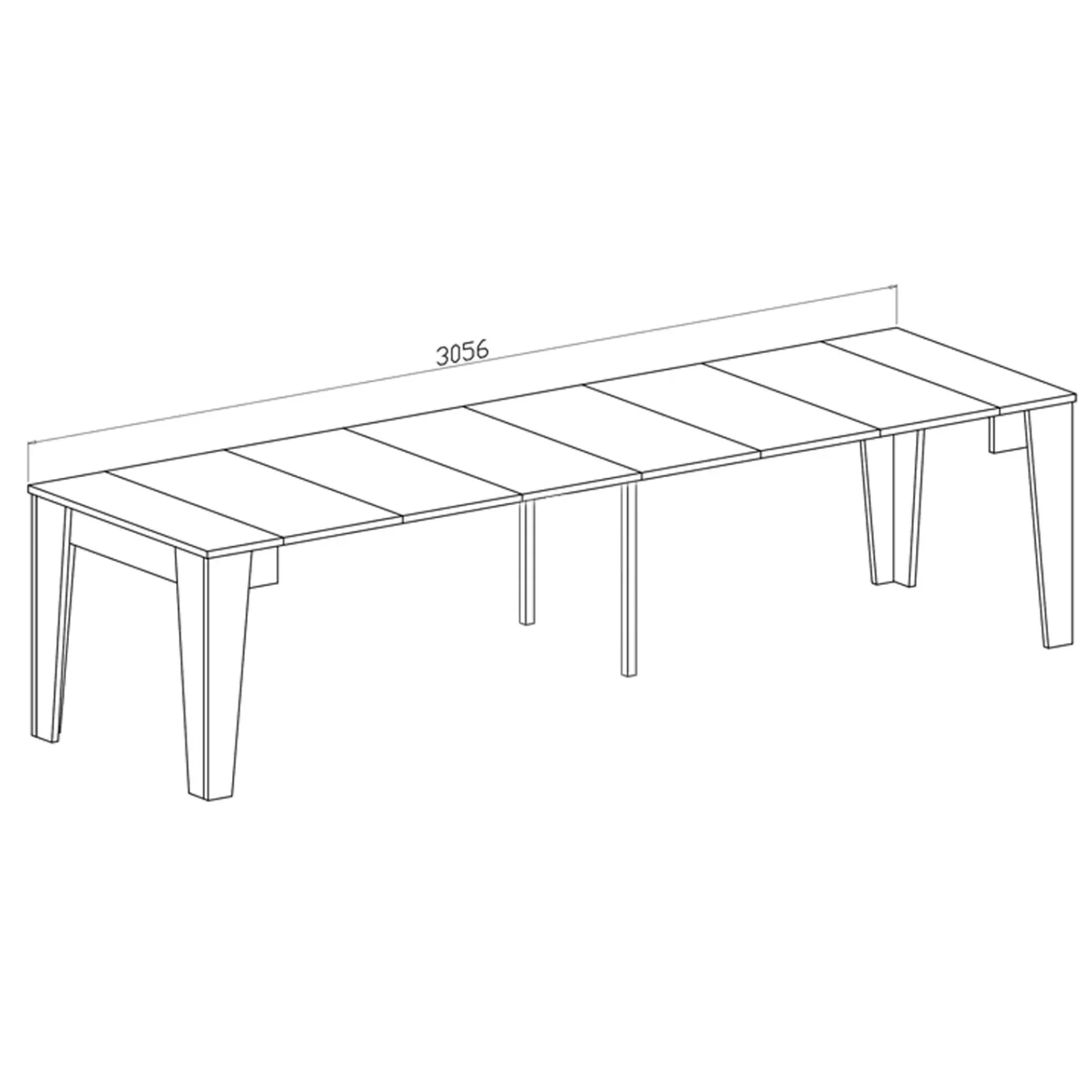 Garnero Arredamenti Consolle Allungabili|Consolle Allungabile-Tavolo 54/306cm consolle allungabile Grace Gihome® Ossido
