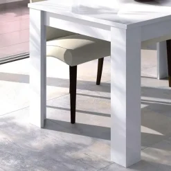 Garnero Arredamenti Tavoli Laccati|Tavoli Da Pranzo-Tavolo 140/190cm da pranzo allungabile bianco lucido Afrodite