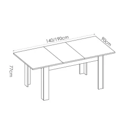 Garnero Arredamenti Tavoli Laccati|Tavoli Da Pranzo-Tavolo 140/190cm da pranzo allungabile bianco lucido Afrodite