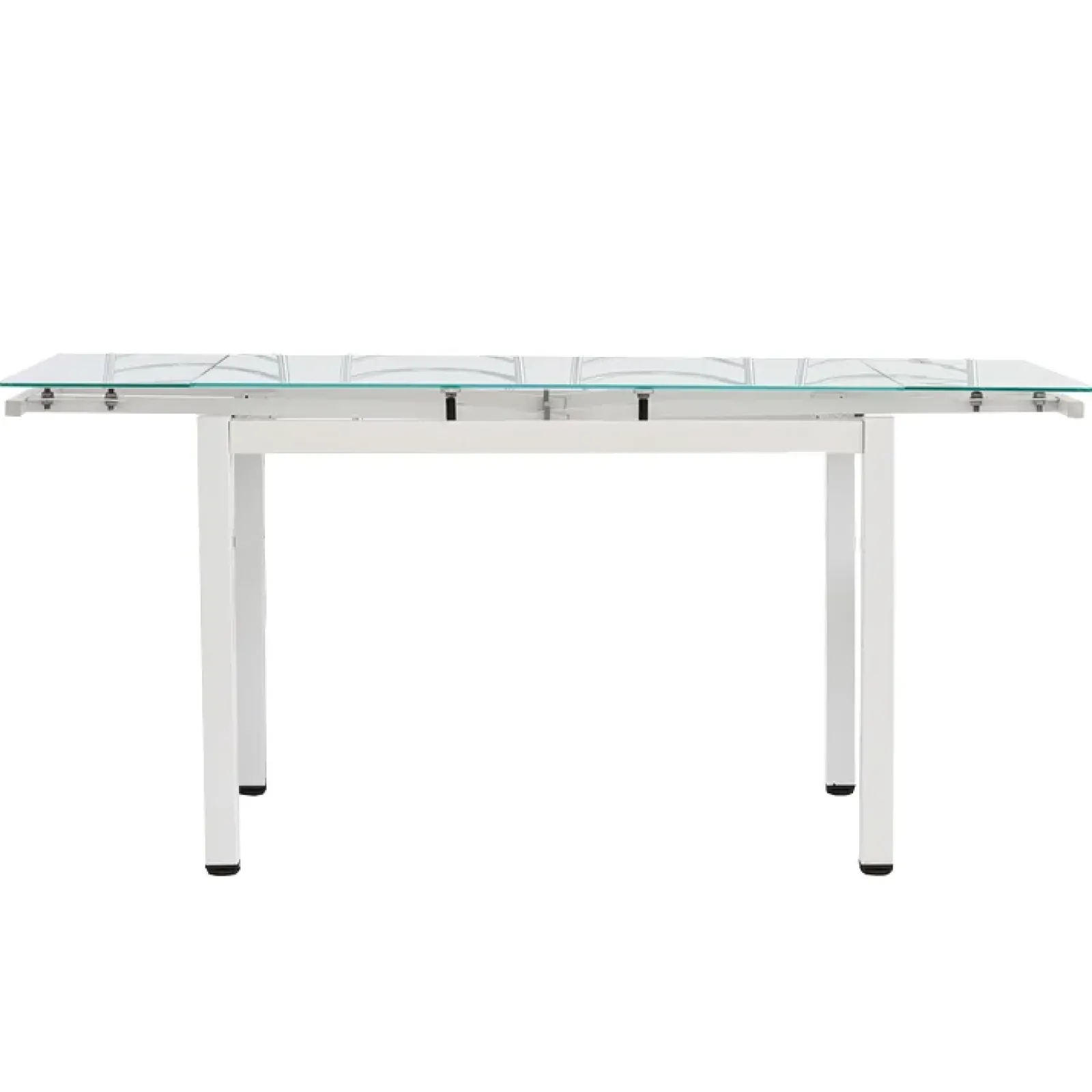 Garnero Arredamenti Tavoli In Vetro|Tavoli Da Pranzo-Tavolo 110/170cm in vetro allungabile moderno Liem Gihome® Bianco