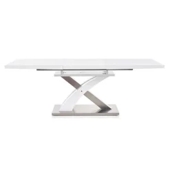 Garnero Arredamenti Tavoli In Vetro|Tavoli Da Pranzo-Tavolo 160/220cm in vetro allungabile bianco lucido Iride Gihome® Bianco Lucido - Grigio