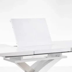 Garnero Arredamenti Tavoli In Vetro|Tavoli Da Pranzo-Tavolo 160/220cm in vetro allungabile bianco lucido Iride Gihome® Bianco Lucido - Grigio