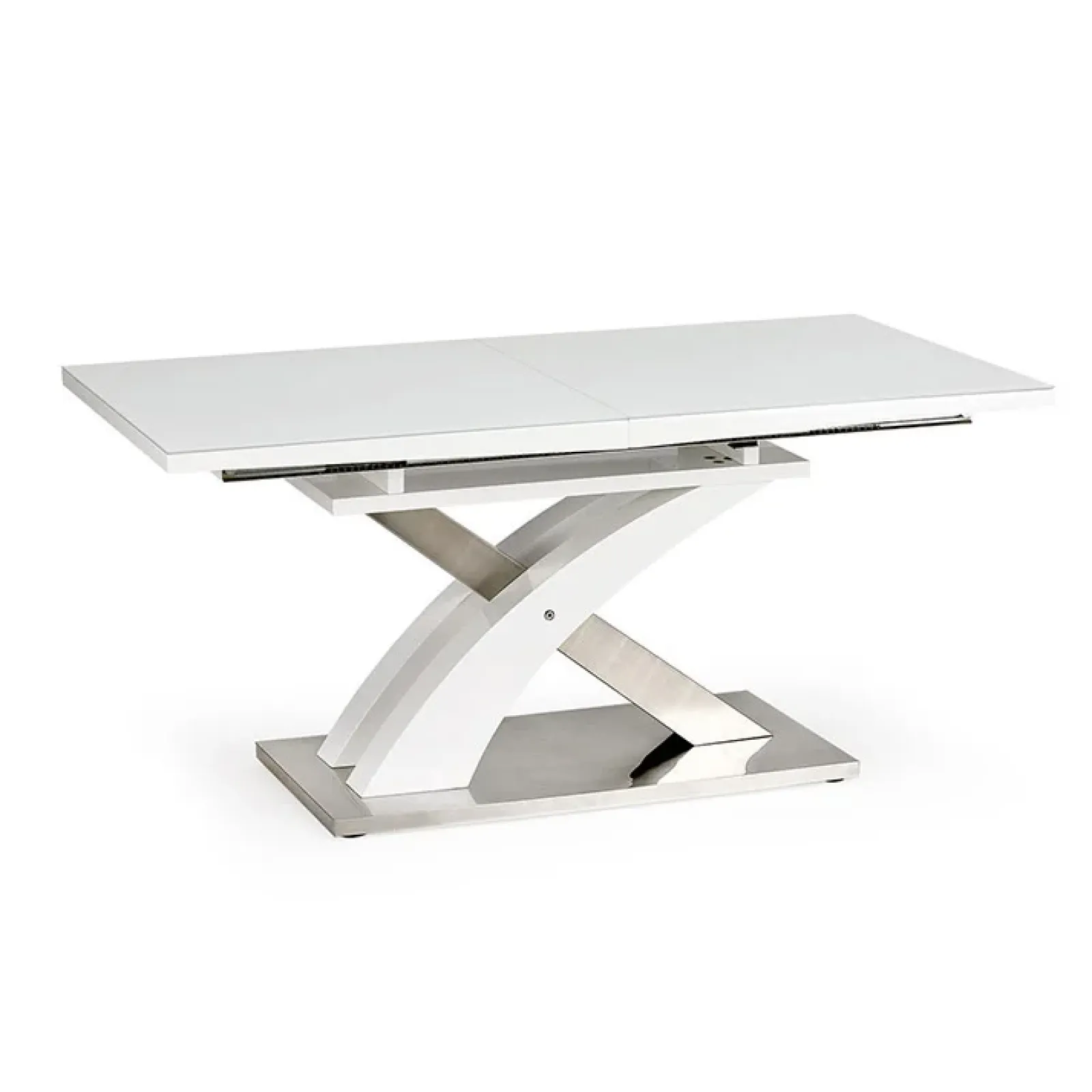 Garnero Arredamenti Tavoli In Vetro|Tavoli Da Pranzo-Tavolo 160/220cm in vetro allungabile bianco lucido Iride Gihome® Bianco Lucido - Grigio