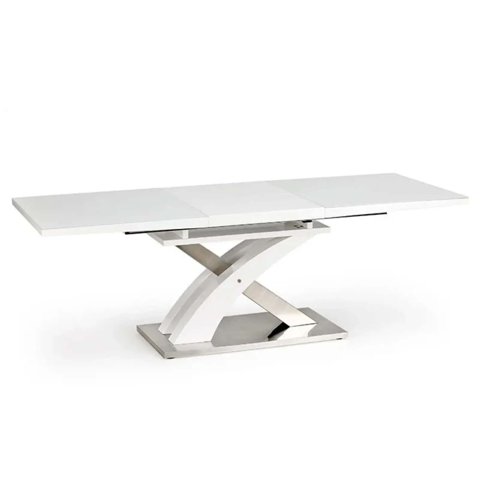 Garnero Arredamenti Tavoli In Vetro|Tavoli Da Pranzo-Tavolo 160/220cm in vetro allungabile bianco lucido Iride Gihome® Bianco Lucido - Grigio