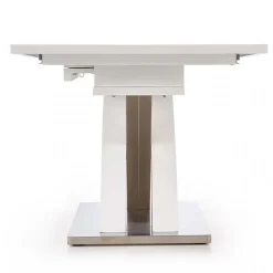 Garnero Arredamenti Tavoli In Vetro|Tavoli Da Pranzo-Tavolo 160/220cm in vetro allungabile bianco lucido Iride Gihome® Bianco Lucido - Grigio