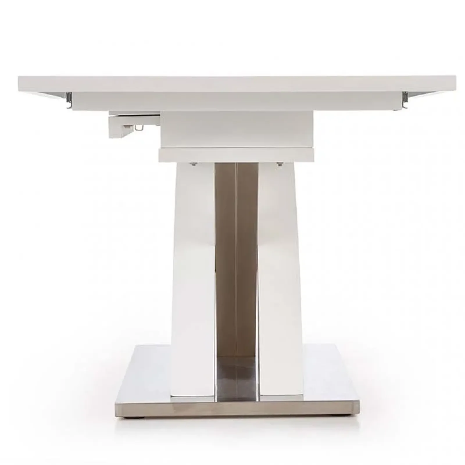 Garnero Arredamenti Tavoli In Vetro|Tavoli Da Pranzo-Tavolo 160/220cm in vetro allungabile bianco lucido Iride Gihome® Bianco Lucido - Grigio