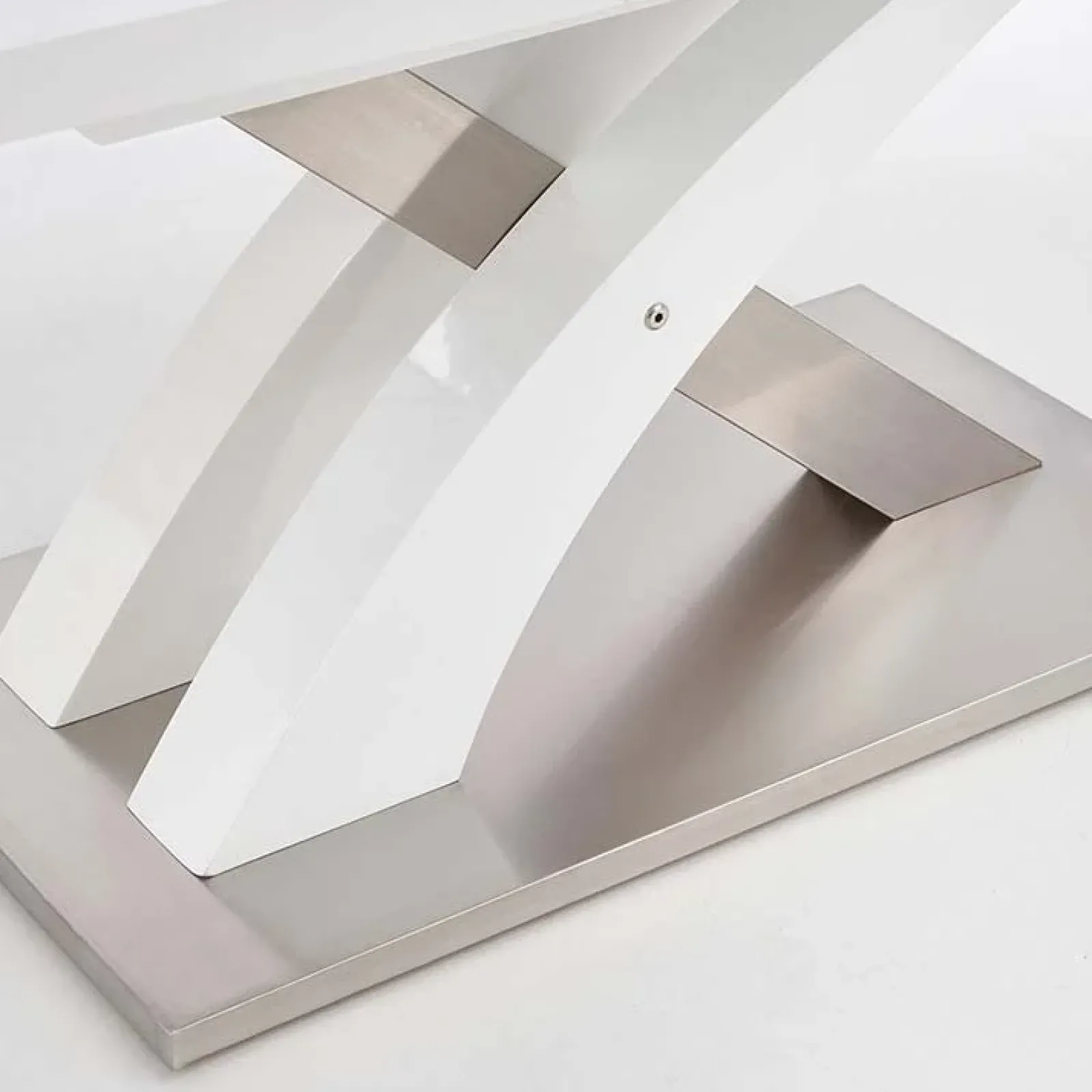 Garnero Arredamenti Tavoli In Vetro|Tavoli Da Pranzo-Tavolo 160/220cm in vetro allungabile bianco lucido Iride Gihome® Bianco Lucido - Grigio