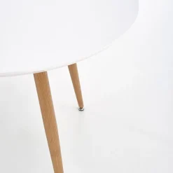 Garnero Arredamenti Tavoli Laccati|Tavoli Da Pranzo-Tavolo 120/200cm ovale allungabile bianco rovere miele Papiro Gihome® Bianco - Rovere Rustico