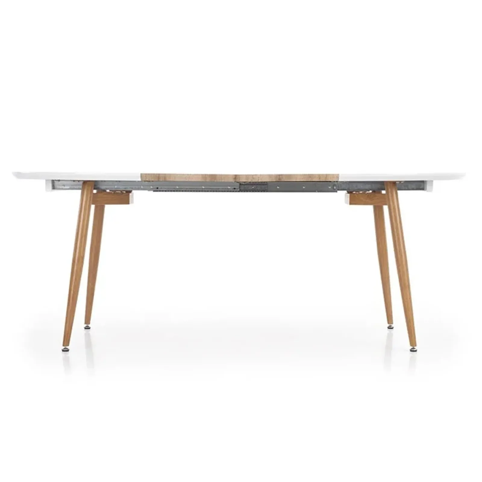 Garnero Arredamenti Tavoli Laccati|Tavoli Da Pranzo-Tavolo 120/200cm ovale allungabile bianco rovere miele Papiro Gihome® Bianco - Rovere Rustico