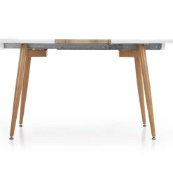 Garnero Arredamenti Tavoli Laccati|Tavoli Da Pranzo-Tavolo 120/200cm ovale allungabile bianco rovere miele Papiro Gihome® Bianco - Rovere Rustico