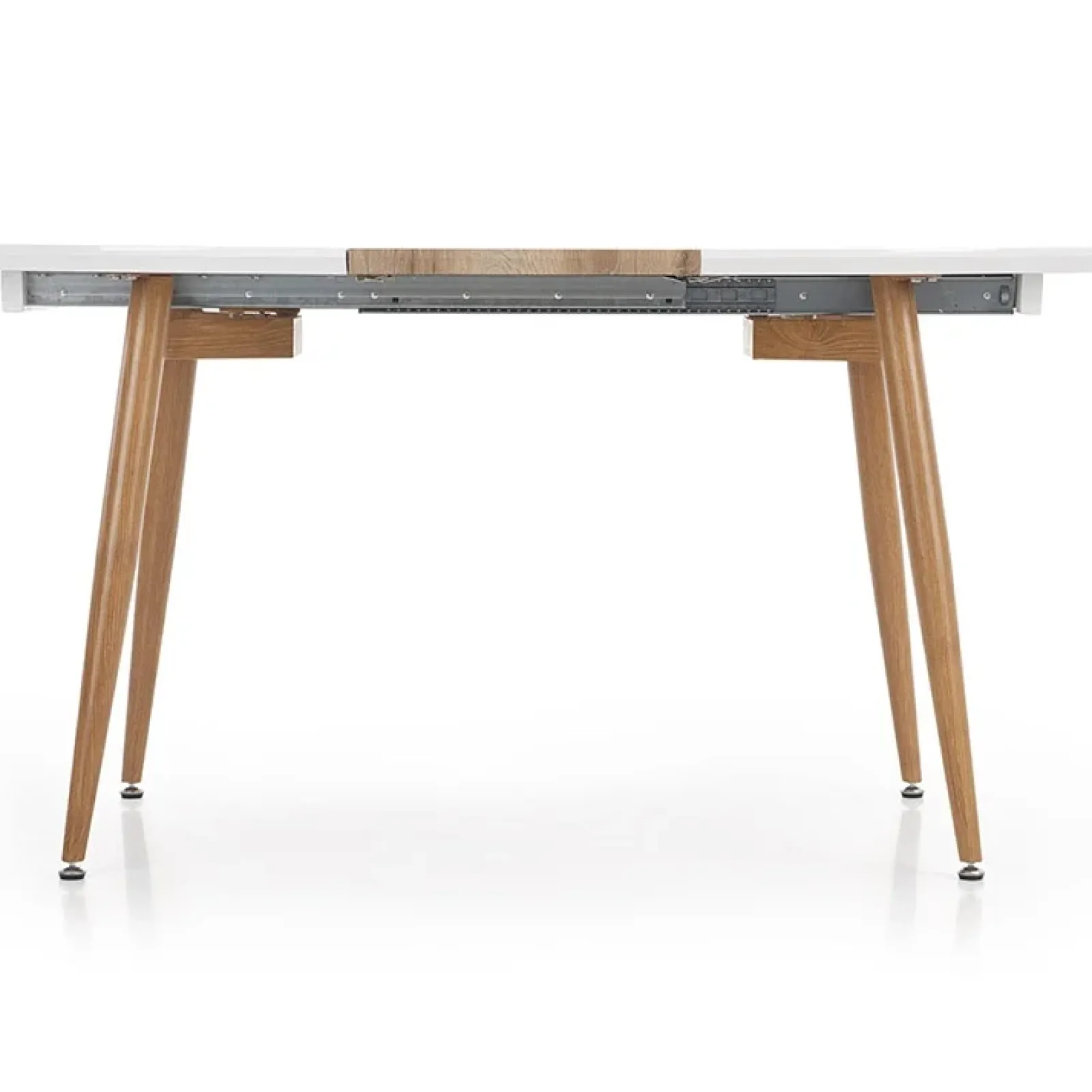 Garnero Arredamenti Tavoli Laccati|Tavoli Da Pranzo-Tavolo 120/200cm ovale allungabile bianco rovere miele Papiro Gihome® Bianco - Rovere Rustico